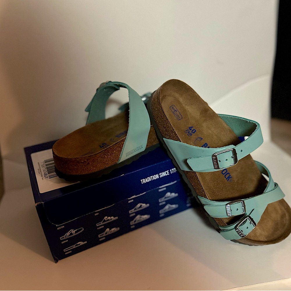 Birkenstock Franca Faded Aqua Sandals size 9/40